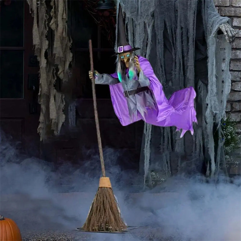 Halloween Scary Animation Flying Witch Ghost Decoration Sound-Halloween Decoration-LifeGetsEasy