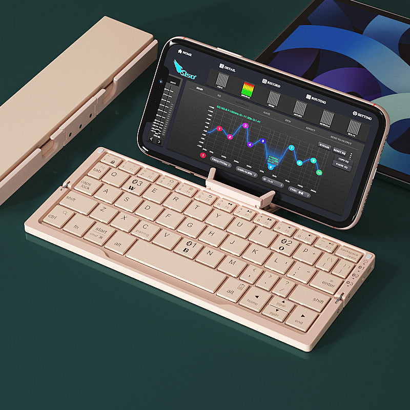 Mini Folding Wireless Bluetooth Keyboard Keypad Android Iphone Tablet-Office Supplies-LifeGetsEasy
