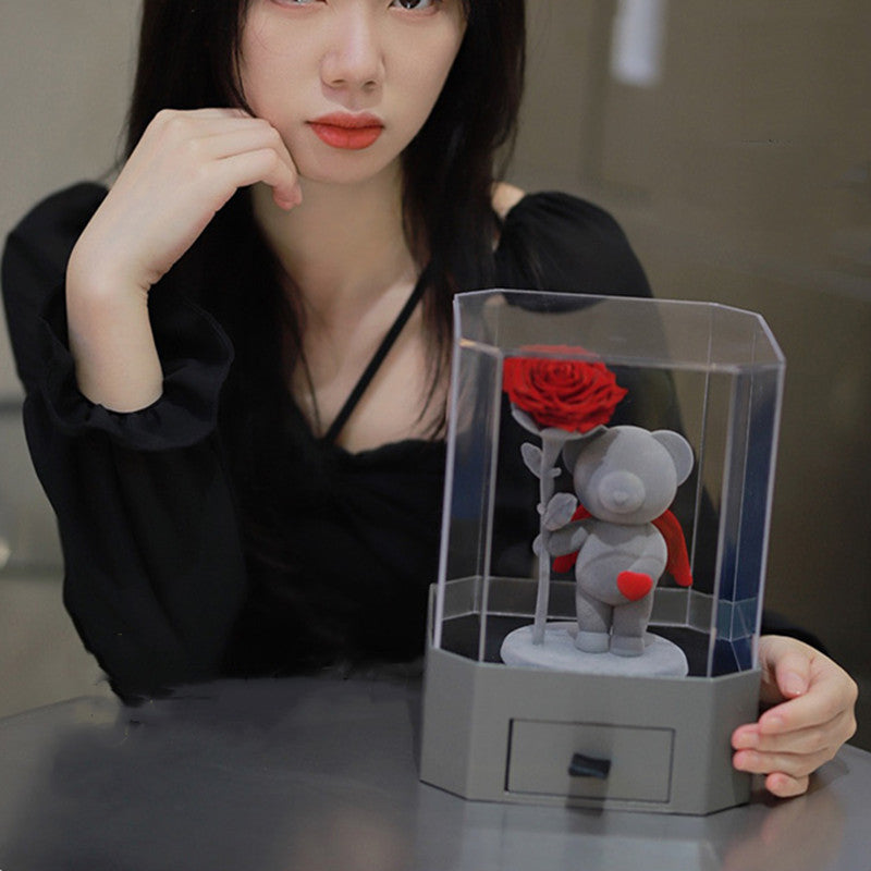 Teddy Bear Flower Acrylic Gift Valentine's Day Flower Eternal Love-Valentines Day-LifeGetsEasy