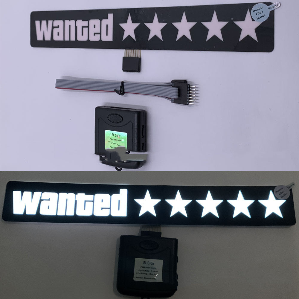 Wanted Flashing Glowing Car Windshield Panel LED decoration Decal Stickers-Decal-LifeGetsEasy