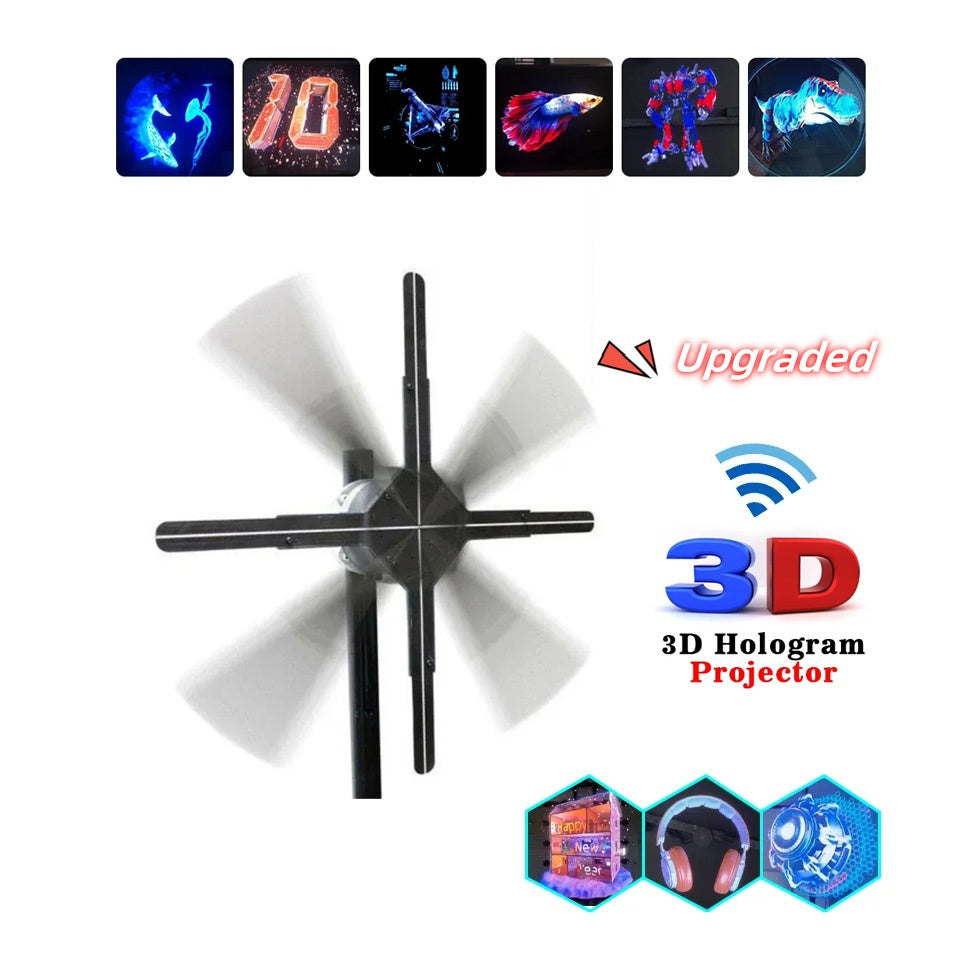 3D Holographic Fan Screen Support Image Video Store Bar Party Advertising Display-Holographic Machine-LifeGetsEasy