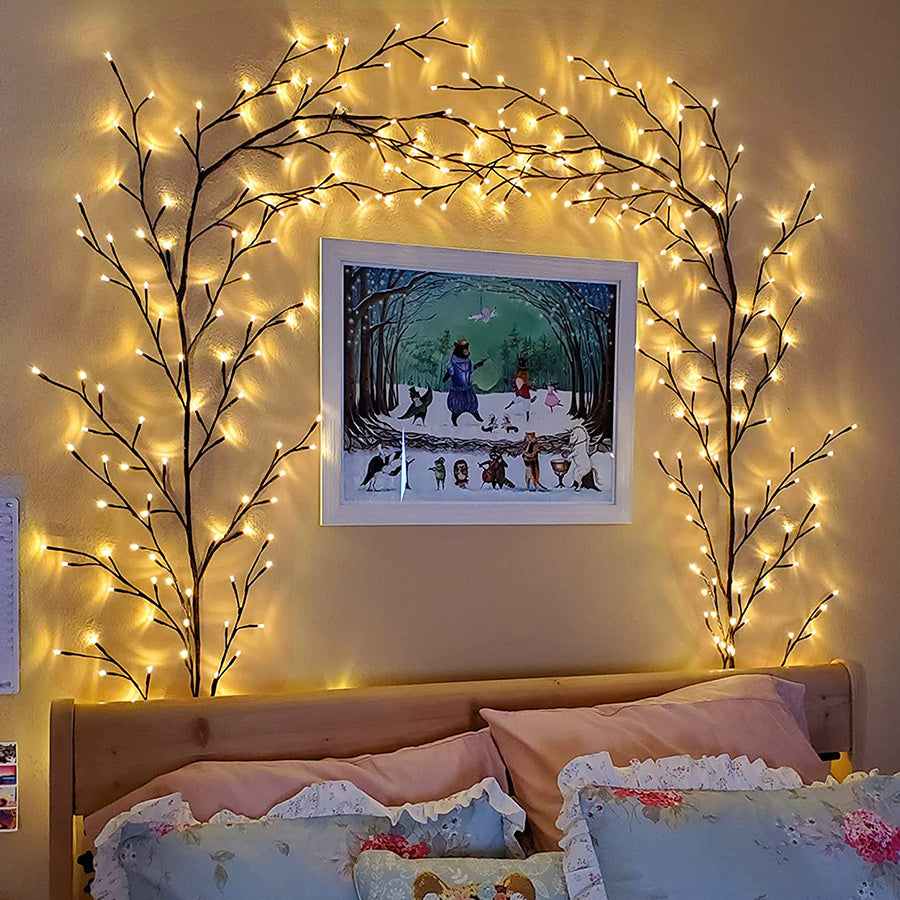 Bedroom living Room Vine With Lights Flexible DIY Willow Vine Branch LED Light-Art-LifeGetsEasy
