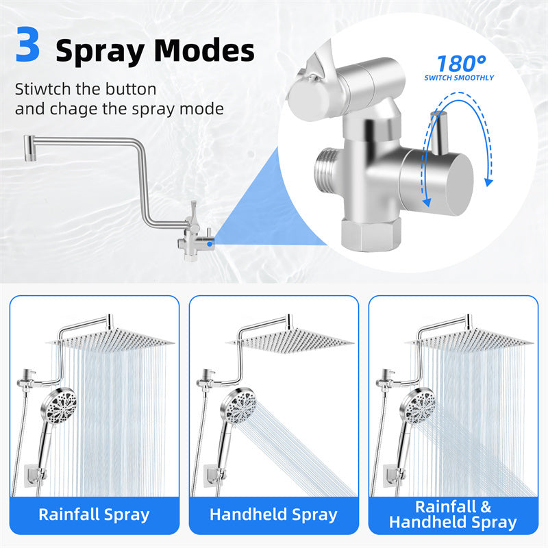 Filter Gun RainFall HandHeld Top Spray Shower Set-Bathroom Accessories-LifeGetsEasy