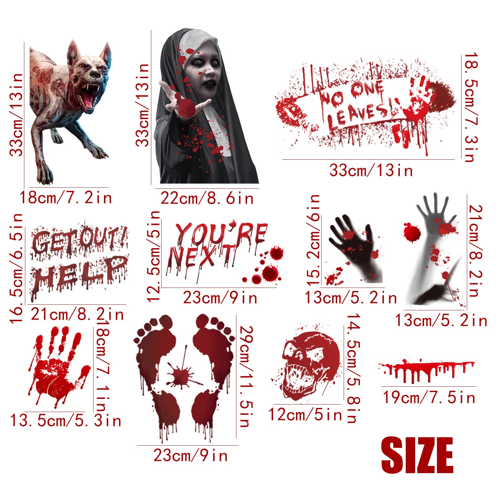 Blood Hands And Feet Skull Horror Halloween Stickers-Stickers-LifeGetsEasy