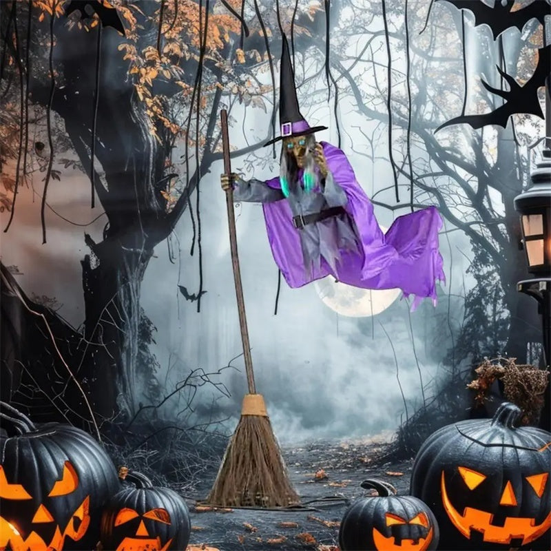 Halloween Scary Animation Flying Witch Ghost Decoration Sound-Halloween Decoration-LifeGetsEasy