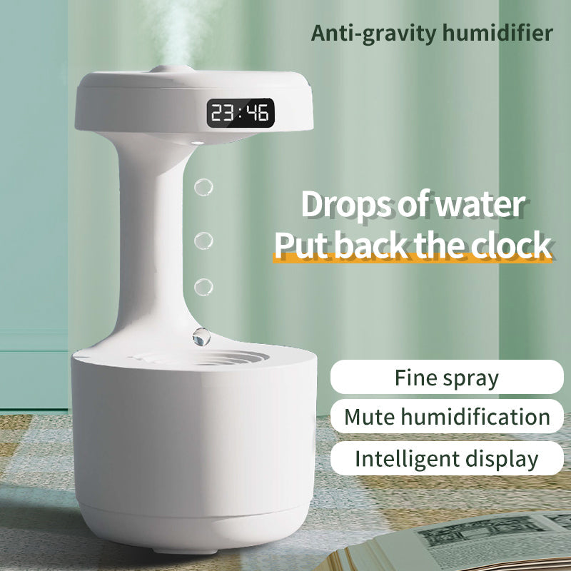 Anti-Gravity Humidifier With Clock Water Drop-Health & Beauty-LifeGetsEasy