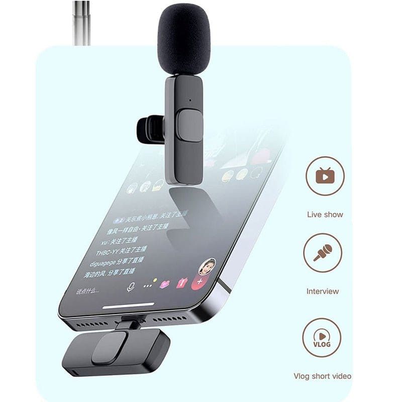 Wireless Lavalier Microphone Portable Audio Video Recording Mic-Electronics-LifeGetsEasy
