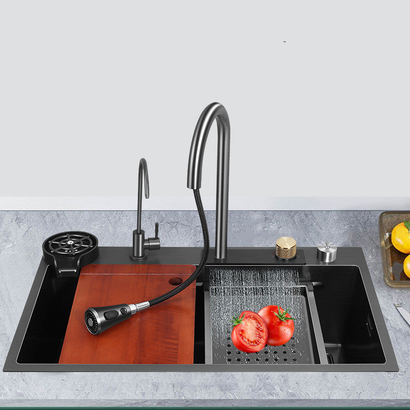 Drop In WaterFall Pull Out Faucet Sink-Kitchen Appliances-LifeGetsEasy