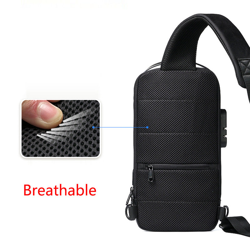 Waterproof USB Anti-theft Bag Men Oxford Crossbody Shoulder Bag-Collar-LifeGetsEasy