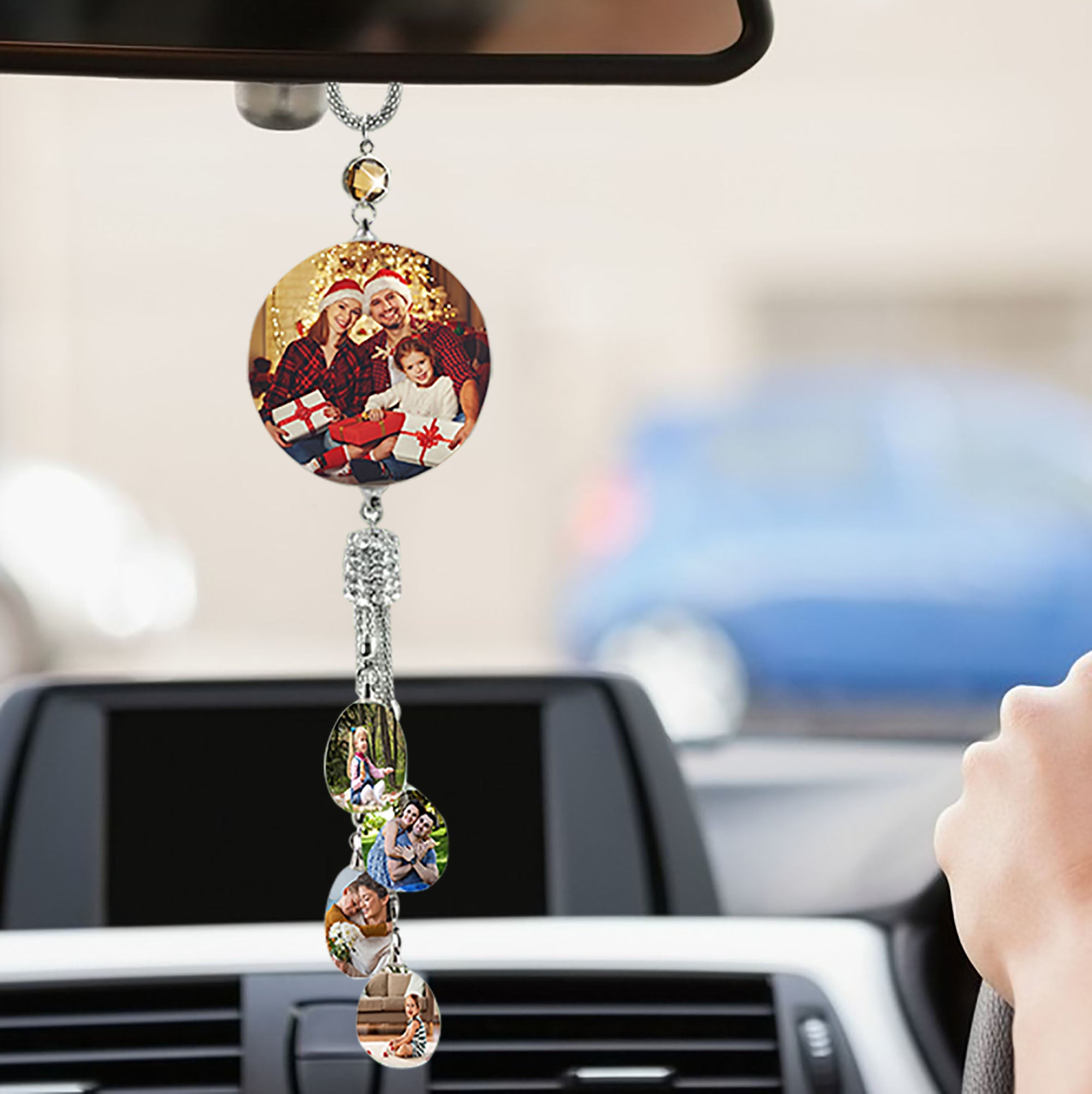 Car Pendant Photo Creative Rearview Mirror Crystal-Seasonal & Holiday Decorations-LifeGetsEasy